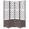 vidaXL Cvetlično korito z oporno mrežo rjavo 80x80x136 cm PP