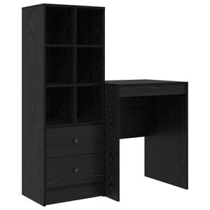 vidaXL Miza Črna Orehovina 105,5 x 50 x 127 cm 2 kos