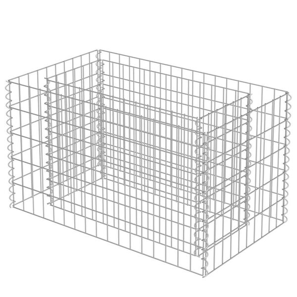 vidaXL Visoka greda gabion pocinkano jeklo 90x50x50 cm