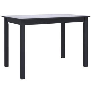 vidaXL Jedilna miza črna 114x71x75 cm trden les kavčukovca