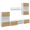 vidaXL 5 kosov TV enote z LED osvetlitvijo Artisan Oak Engineered Wood