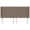 vidaXL Vzglavje z u&scaron;esi taupe 163x16x118/128 cm blago