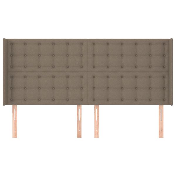 vidaXL Vzglavje z u&scaron;esi taupe 163x16x118/128 cm blago