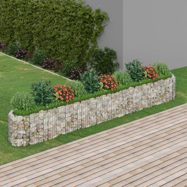 vidaXL Visoka greda gabion pocinkano železo 400x50x50 cm