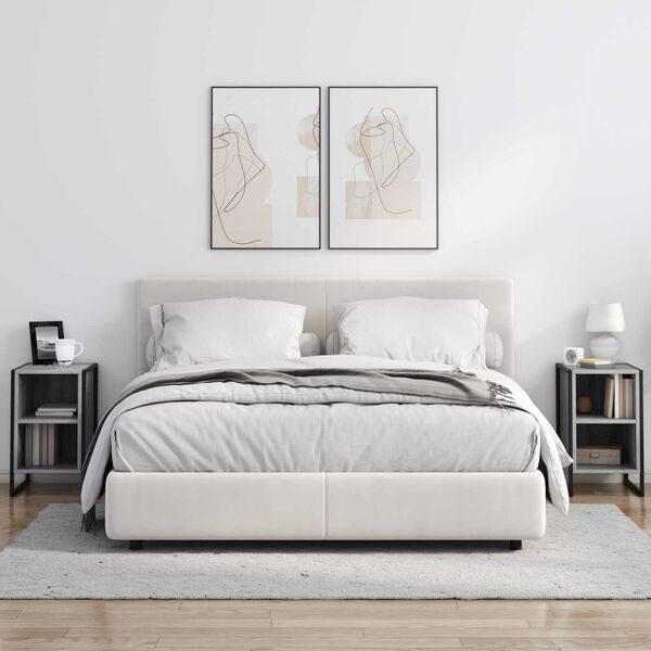 vidaXL Nočna omarica Siva Sonoma 39,5 x 30 x 50 cm Konstruiran les