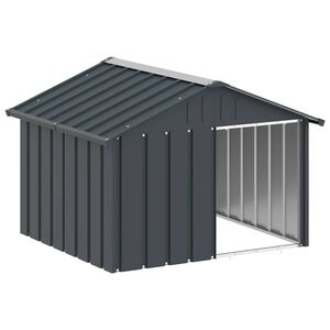 vidaXL Pasja uta antracitna 116,5x103x81,5 cm pocinkano jeklo