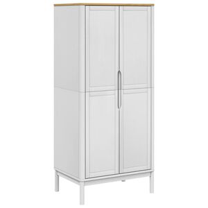 vidaXL Garderobna omara FLORO bela 77x53x171 cm trdna borovina