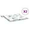 vidaXL Blazine za vrtne stole 2 kosi vzorec listja 50x50x3 cm tkanina