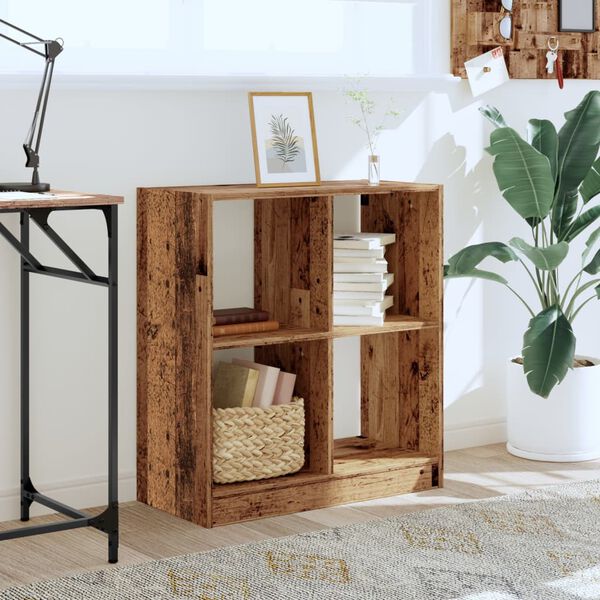 vidaXL Knjižna omara starinski les 68,5x32x75 cm inženirski les