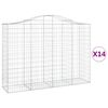 vidaXL Obokane gabion košare 14kosi 200x50x140/160 cm pocinkano železo