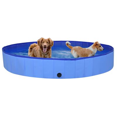 vidaXL Zložljiv bazen za pse moder 200x30 cm PVC