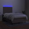 vidaXL Box spring postelja z vzmetnico LED taupe 120x190 cm blago