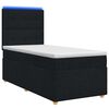vidaXL Postelja boxspring z vzmetnico Črna 80 x 200 cm Blago