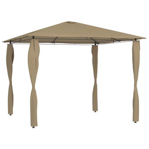 vidaXL Paviljon s pokritimi stebri 3x3x2,6 m taupe 160 g/m&sup2;