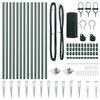 vidaXL Ograja s stebrom Zelena 0,6 x 25 m Jeklo in PVC