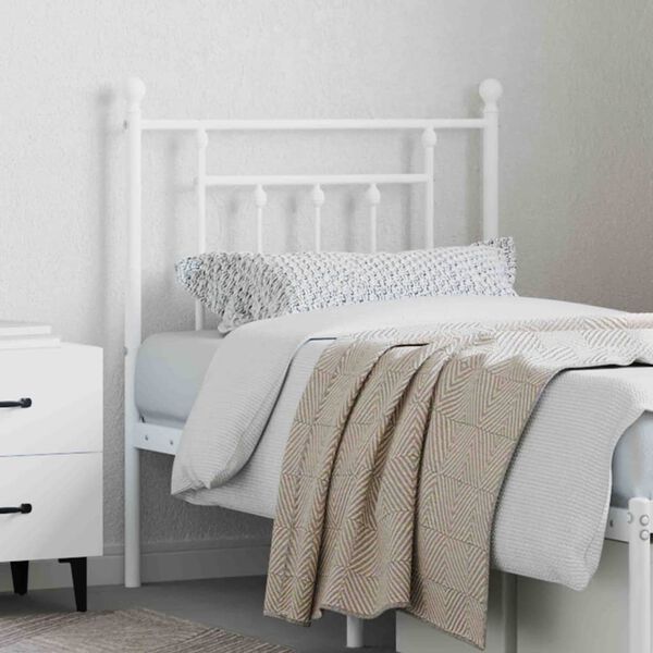 vidaXL Kovinsko nadomestno vzglavje belo 75 cm