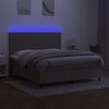 vidaXL Box spring postelja z vzmetnico LED taupe 180x200 cm blago