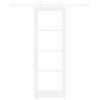 vidaXL Drsna vrata Bela 73,5 x 211 cm Trden borov les in steklo