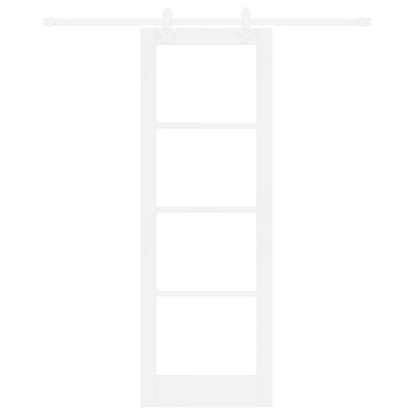 vidaXL Drsna vrata Bela 73,5 x 211 cm Trden borov les in steklo