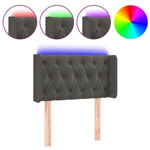 vidaXL LED posteljno vzglavje temno sivo 83x16x78/88 cm žamet