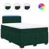 vidaXL Box spring postelja z vzmetnico temno zelen 120x190 cm žamet