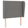 vidaXL Vzglavje z u&scaron;esi temno sivo 83x23x118/128 cm blago