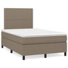 vidaXL Box spring postelja z vzmetnico taupe 120x190 cm blago