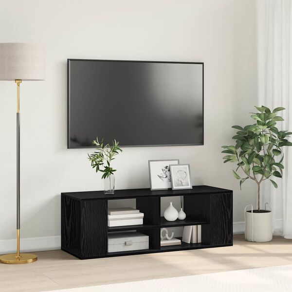 vidaXL Stenski TV kabinet Črni hrast 102 x 35 x 35 cm Konstruiran les