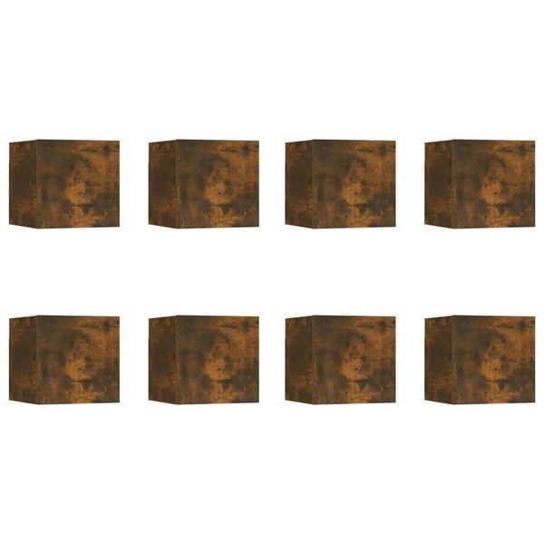 vidaXL Stenska TV omarica 8 kosov dimljeni hrast 30,5x30x30 cm