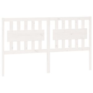 vidaXL Posteljno vzglavje belo 165,5x4x100 cm trdna borovina