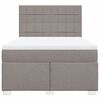 vidaXL Box spring postelja z vzmetnico taupe 140x190 cm blago