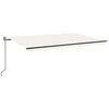 vidaXL Avtomatska tenda LED + senzor 500x350 cm krem