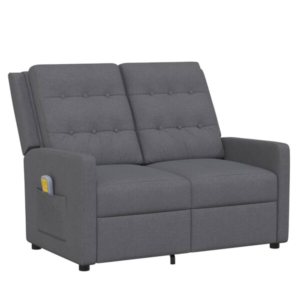 vidaXL Masažni dvosed svetlo sivo blago