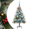 vidaXL Umestno božično drevo z LED lučmi Zelena in bela 120 cm