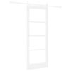 vidaXL Drsna vrata ORKDAL Bela 83 x 211 cm Trden borov les in steklo