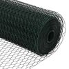 vidaXL Ograja s stebrom Zelena 0,6 x 10 m Jeklo in PVC