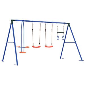 vidaXL Zunanji swing komplet večbarvno Jeklo in PE