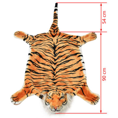 vidaXL Plišasta preproga tiger 144 cm rjave barve