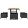 vidaXL Komplet za jedilnico v vrtu Črna Poly ratan