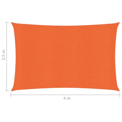 vidaXL Senčno jadro 160 g/m² oranžno 2,5x4 m HDPE