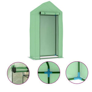vidaXL Rastlinjak z jeklenim okvirjem 0,5 m&sup2; 1x0,5x1,9 m