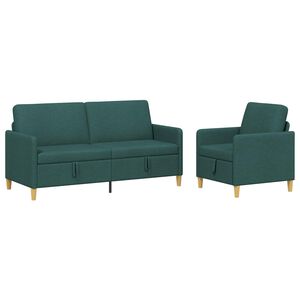 vidaXL Sofa set z shrambo 2 kos Temno zelena Poliester