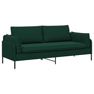 vidaXL 3-sedežna sedežna Temno zelena 222 x 81 x 89 cm Žamet