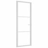 vidaXL Notranja vrata 76x201,5 cm bela ESG steklo in aluminij