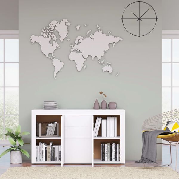 vidaXL Komoda bela 120x36x69 cm iverna plošča