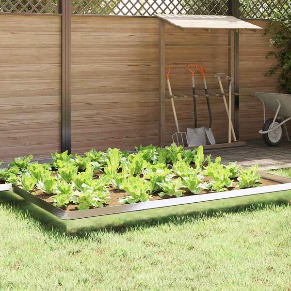 vidaXL Ograja za polže 16 pcs srebrna 50 x 3,5 x 25 cm Nerjaveče jeklo