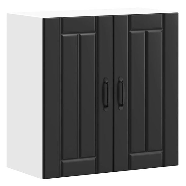 vidaXL Kuhinjska stenska omarica Lucca črn inženirski les