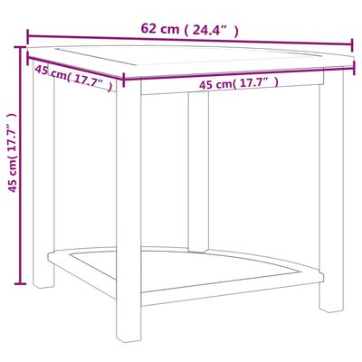 vidaXL Kopalniška mizica 45x45x45 cm trdna tikovina