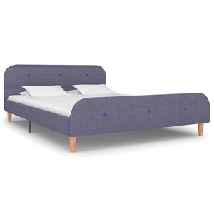 vidaXL Posteljni okvir brez vzmetnice svetlo siva tkanina 135x190 cm