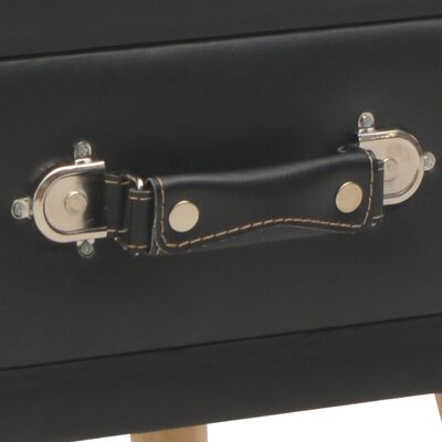 vidaXL Nočna omarica umetno usnje 40x35x40 cm črna